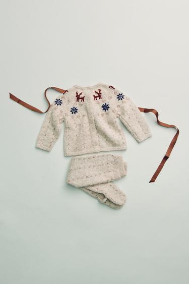 CONJUNTO JERSEY Y POLAINA PUNTO RENOS - Cobalto de Zara - Imagen 0