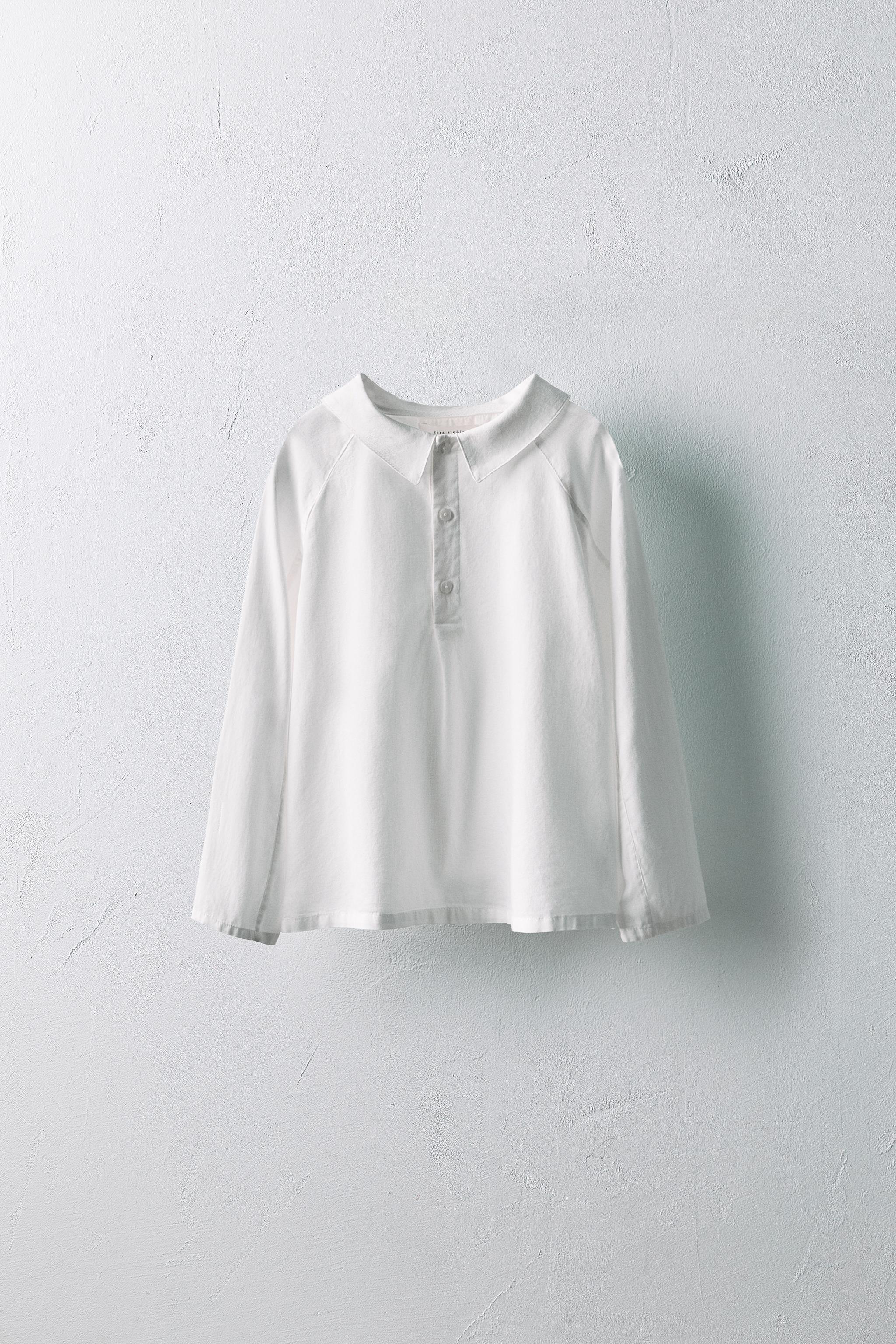 ZARA WOMAN NWT SS22 OYSTER WHITE OVERSIZED LINEN SHIRT 2731