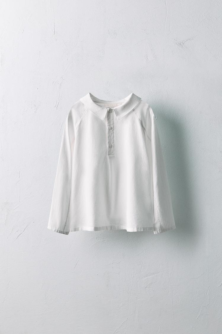 2-5 YEARS/LIMITED EDITION V-NECK SHIRT Oyster-white ZARA Canada