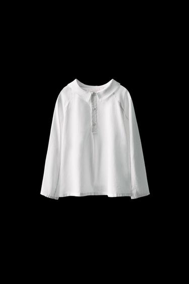 2-5 AÑOS/ CAMISA CUELLO PICO LIMITED EDITION - Blanco roto de Zara - Imagen 0