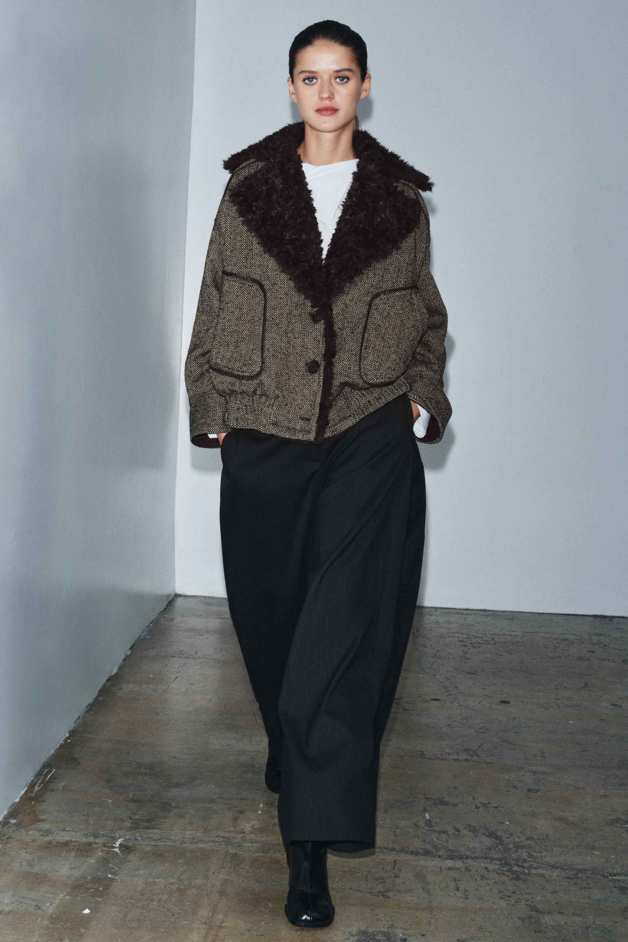 PINSTRIPE PLEATED PANTS ZW COLLECTION