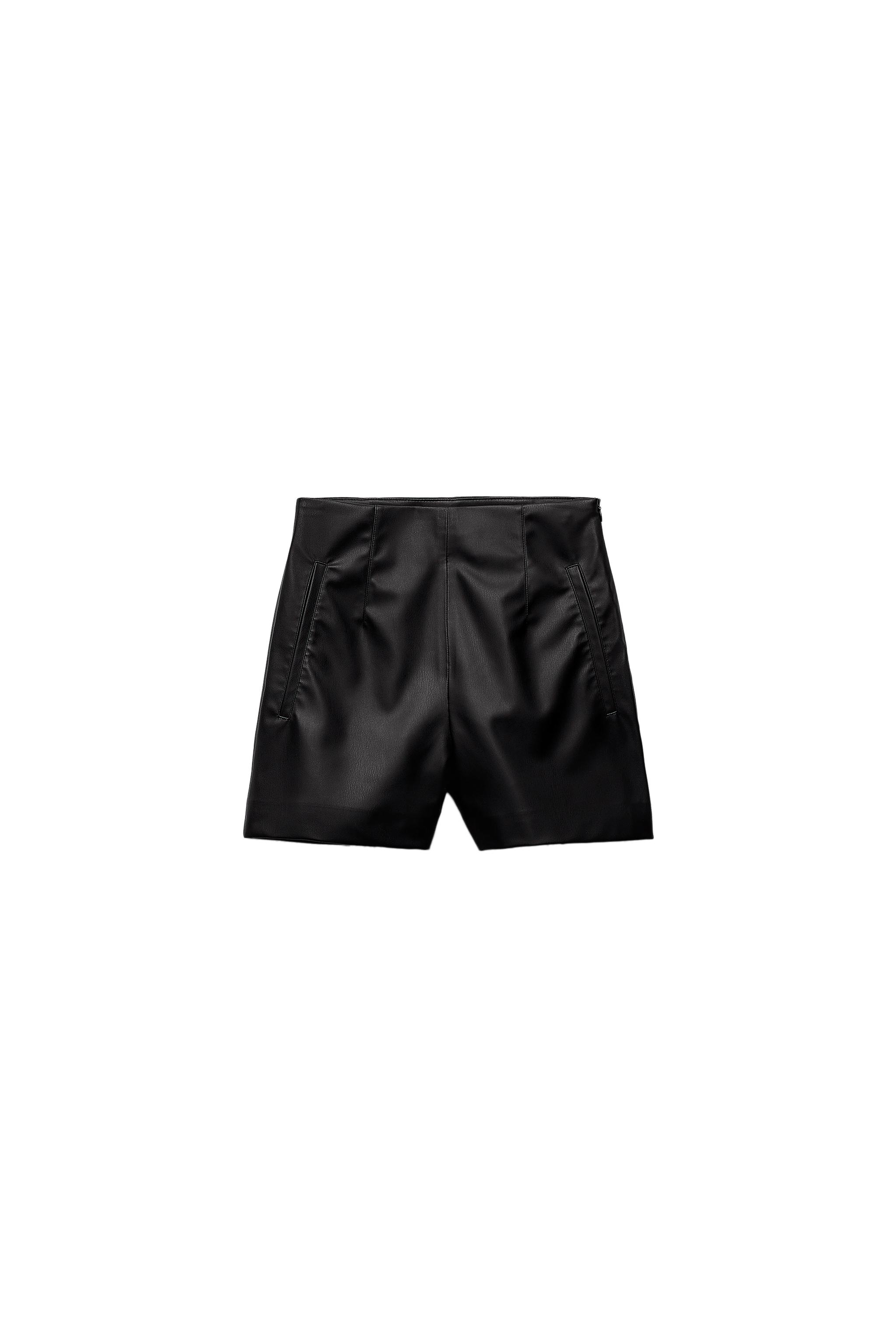 FAUX LEATHER SHORTS WITH A HIGH WAIST SECOND HAND | Zara Preowned
