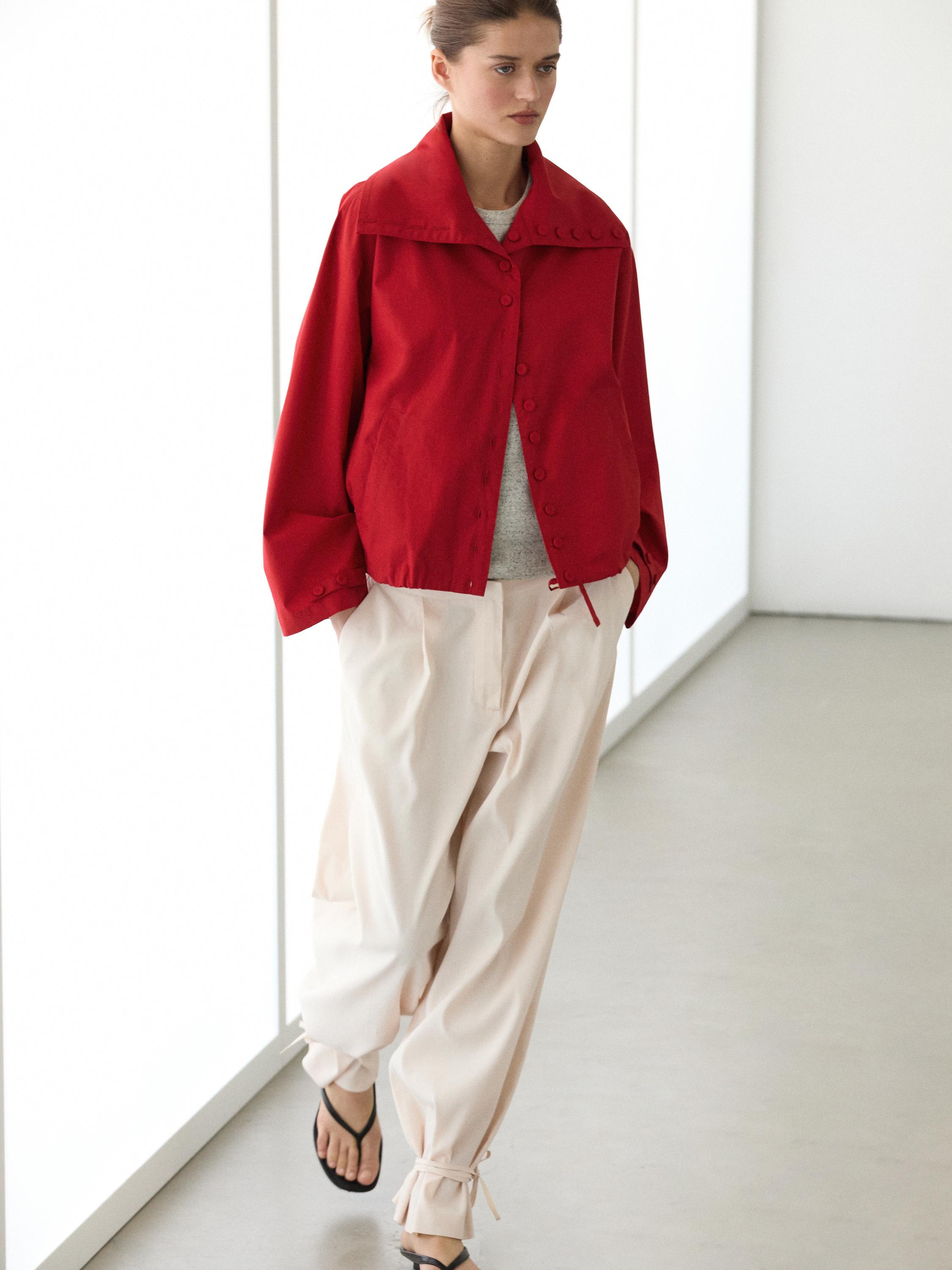 Lightweight cotton jacket with button details