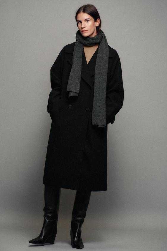 Женский шарф Zara Basic Plain, цвет: Антрацитовый серый