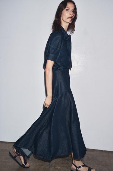 ZW COLLECTION DENIM SHIRT WITH TIES - Blue by Zara - Image 3