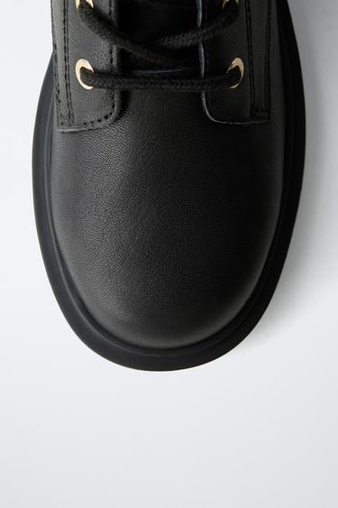 LEATHER ANKLE BOOTS WITH BUCKLE - Black by Zara - Image 5