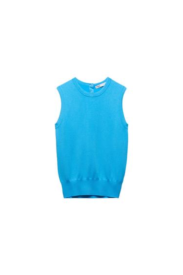 SLEEVELESS KNIT TOP