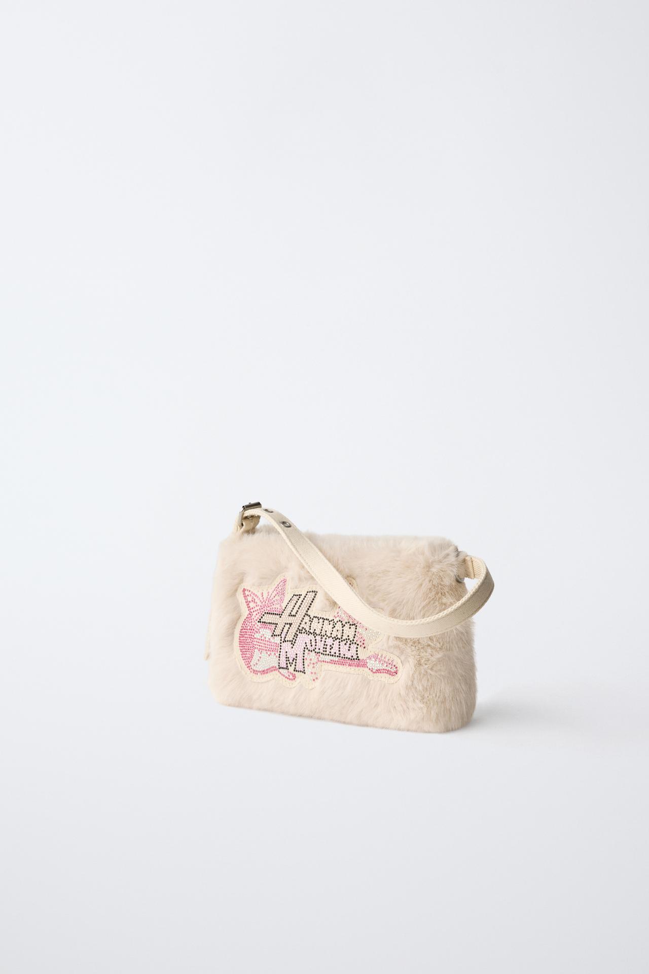 HANNAH MONTANA© DISNEY FAUX FUR SHOULDER BAG — Off White
