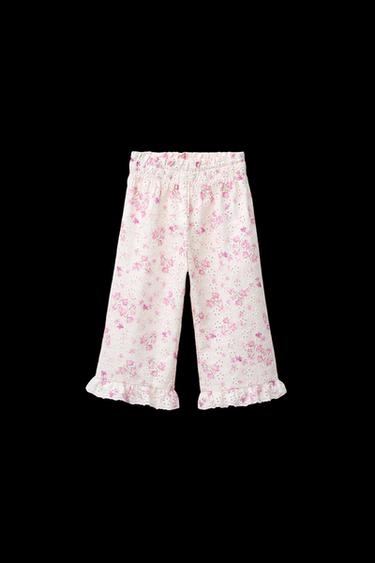 Zara FLORAL PRINT SHIFFLY PANTS - Pink - Image 0