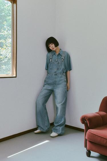 TRF クロップドデニムシャツライトブルーZaraのTRF クロップドデニムシャツ - ライトブルー 