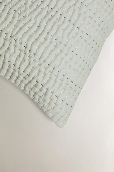 TOPSTITCHING CUSHION COVER - Light blue by Zara - Image 1