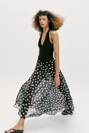 ROBE BIMATIÈRE À POIS - Noir de Zara - Image 3
