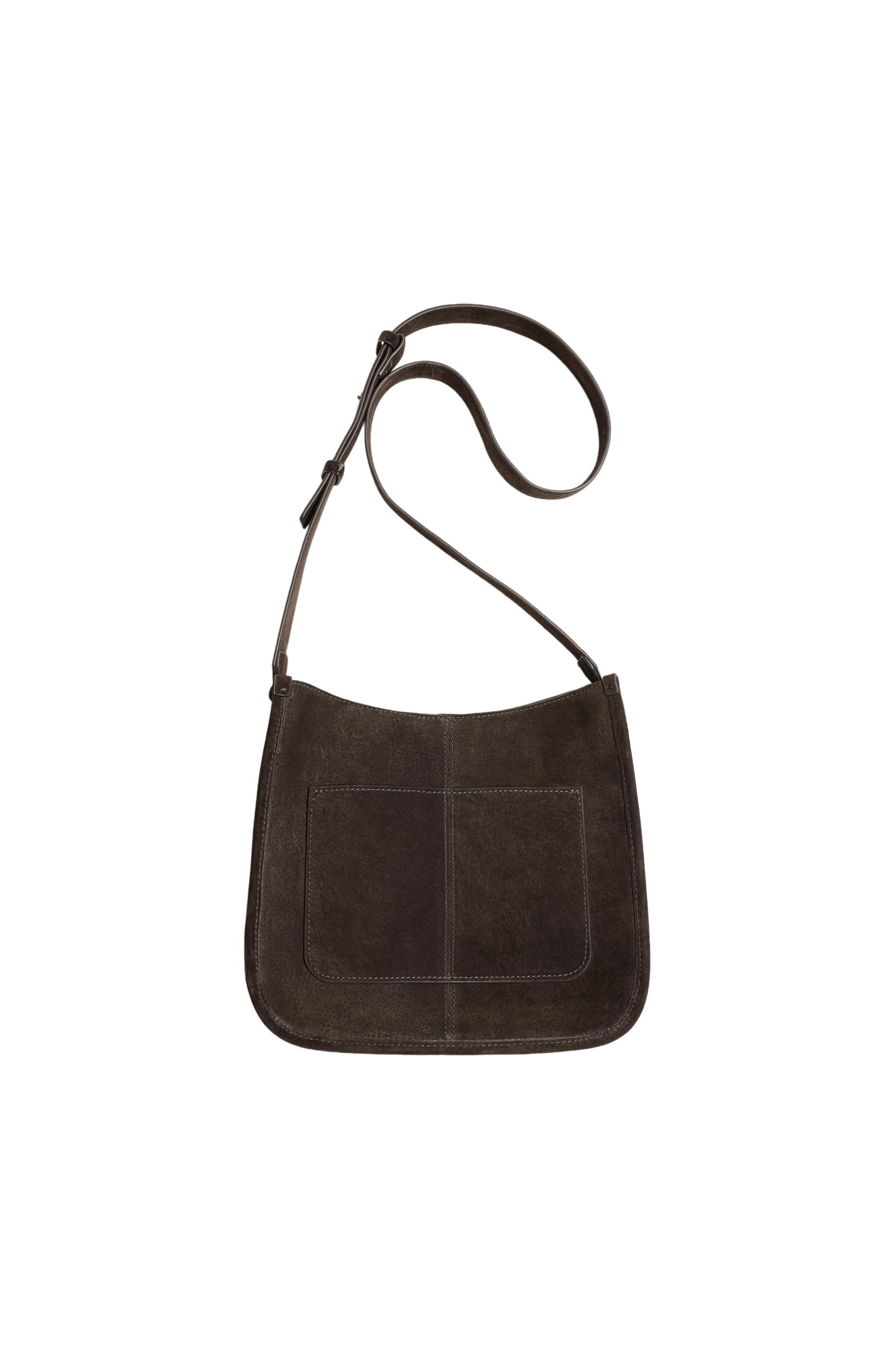LEATHER CROSSBODY BAG - Brown | ZARA United States