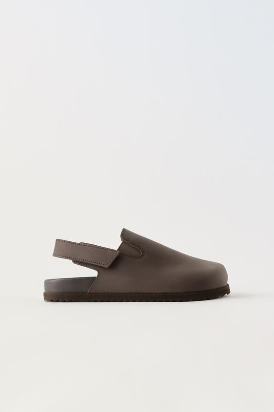 LEATHER CLOGS - Brown | ZARA United States