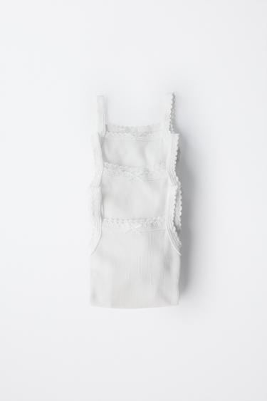 PACK TRES BODIES TIRANTES RIB - Blanco roto de Zara