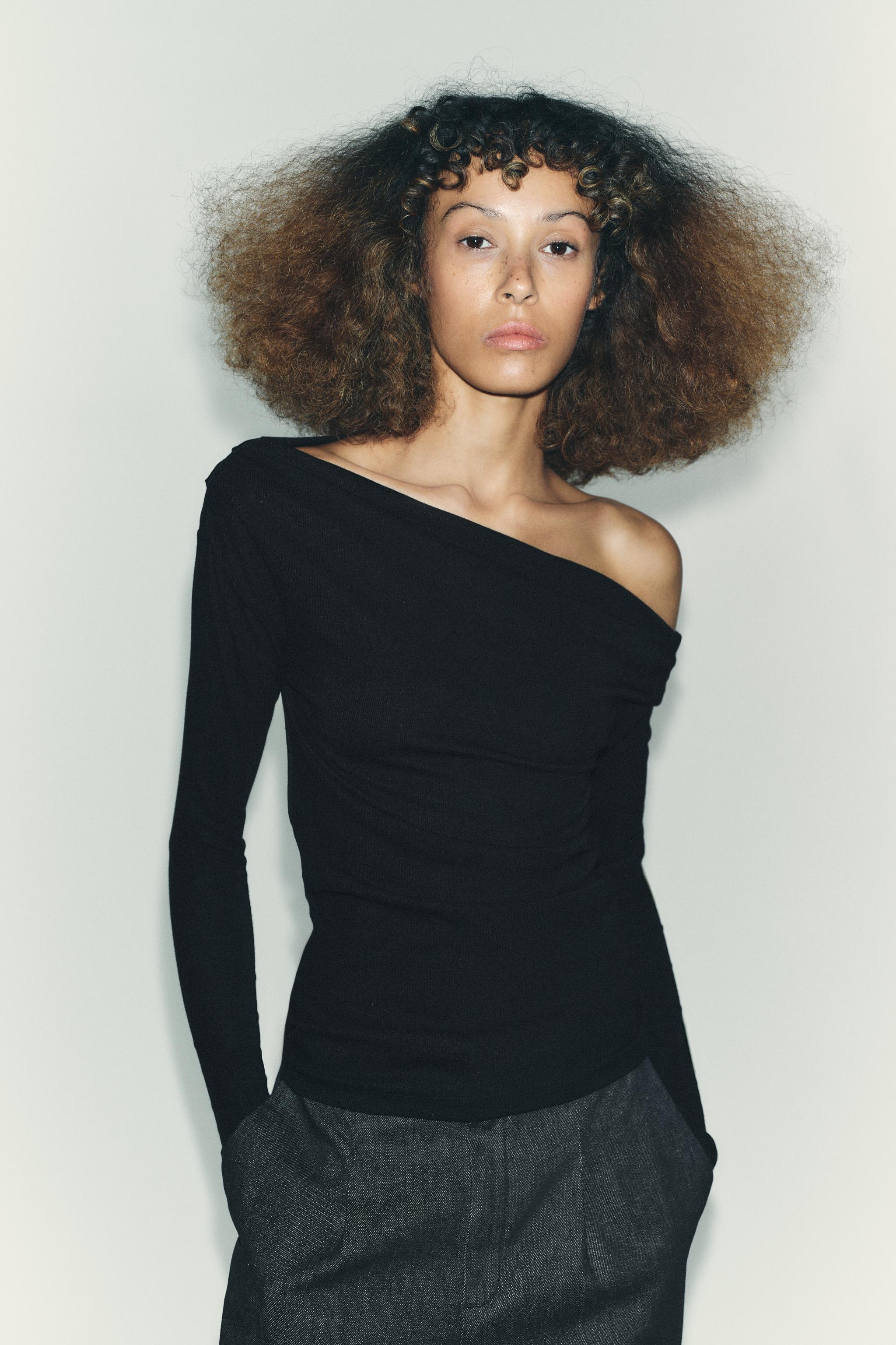 SOFT ASYMMETRIC TOP - Ecru | ZARA United States