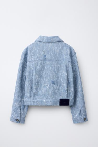 TEXTURED TRUCKER JACKET - Blue/White by Zara - Image 1