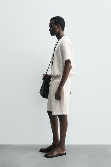 T-SHIRT STRUCTURÉ RELAXED FIT - Blanc cassé de Zara - Image 3