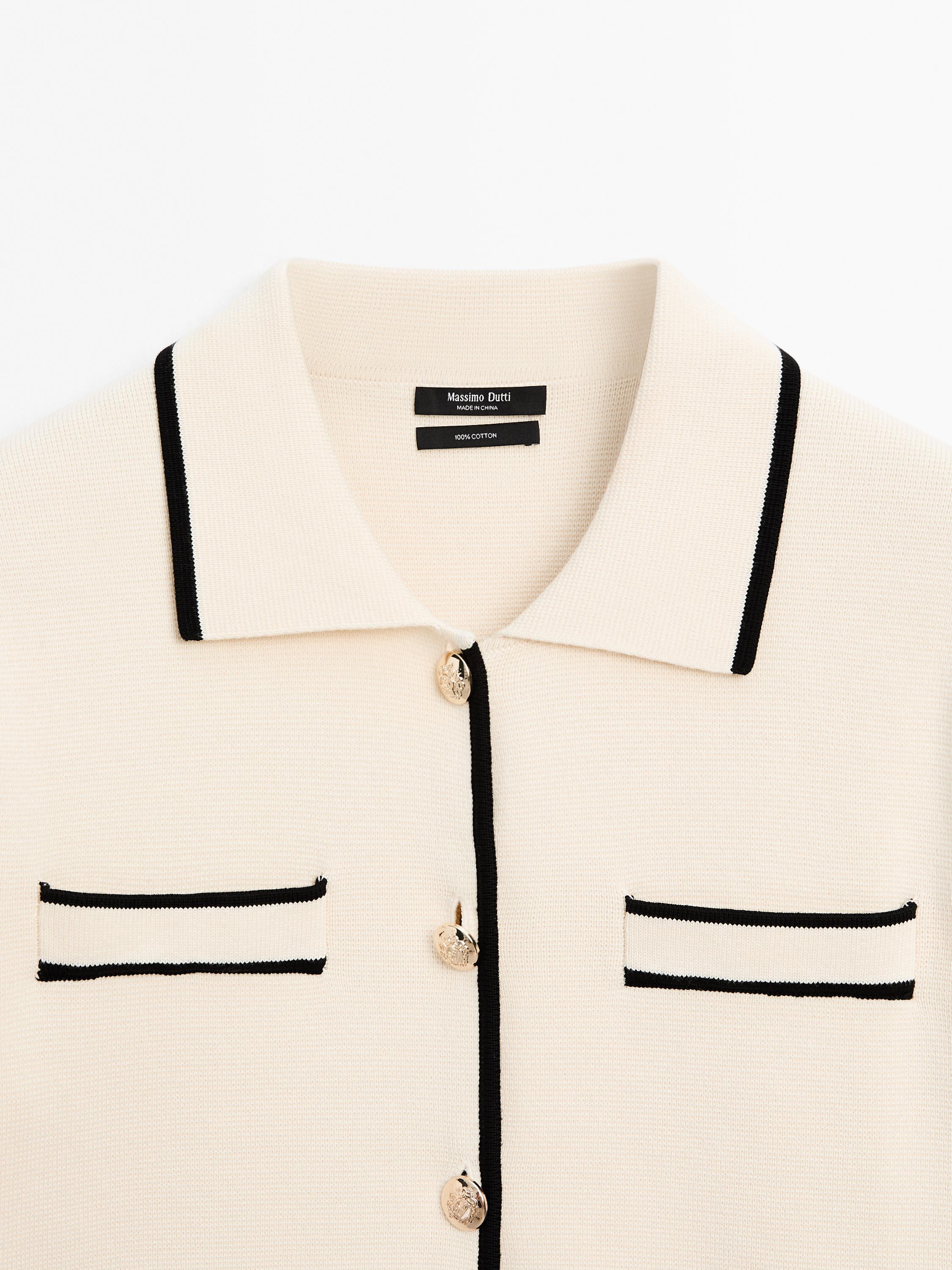 Cardigan à manches courtes avec boutons fantaisie