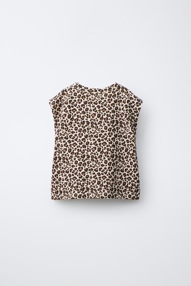 T-SHIRT ANIMAL PRINT - Beige clair de Zara - Image 1