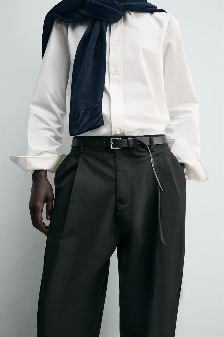 ZARA WIDE-LEG PLEATED TROUSERS