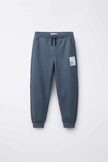 PANTALÓN JOGGER ETIQUETA - Azul medio de Zara