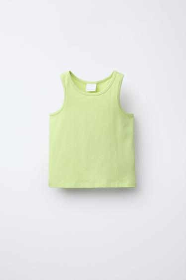 T-SHIRT COURT EN RÉSILLE - Citron vert de Zara - Image 1