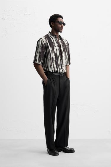 ABSTRACT PRINT SHIRT - Black / White by Zara - Image 3