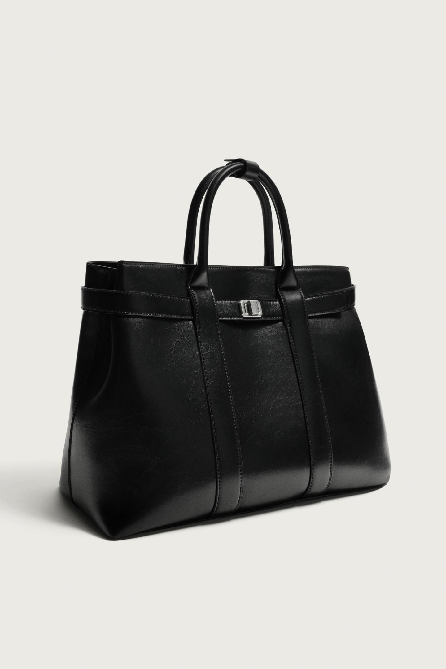 Мужская сумка Zara Belted Handbag, цвет: Чёрный — фото 2