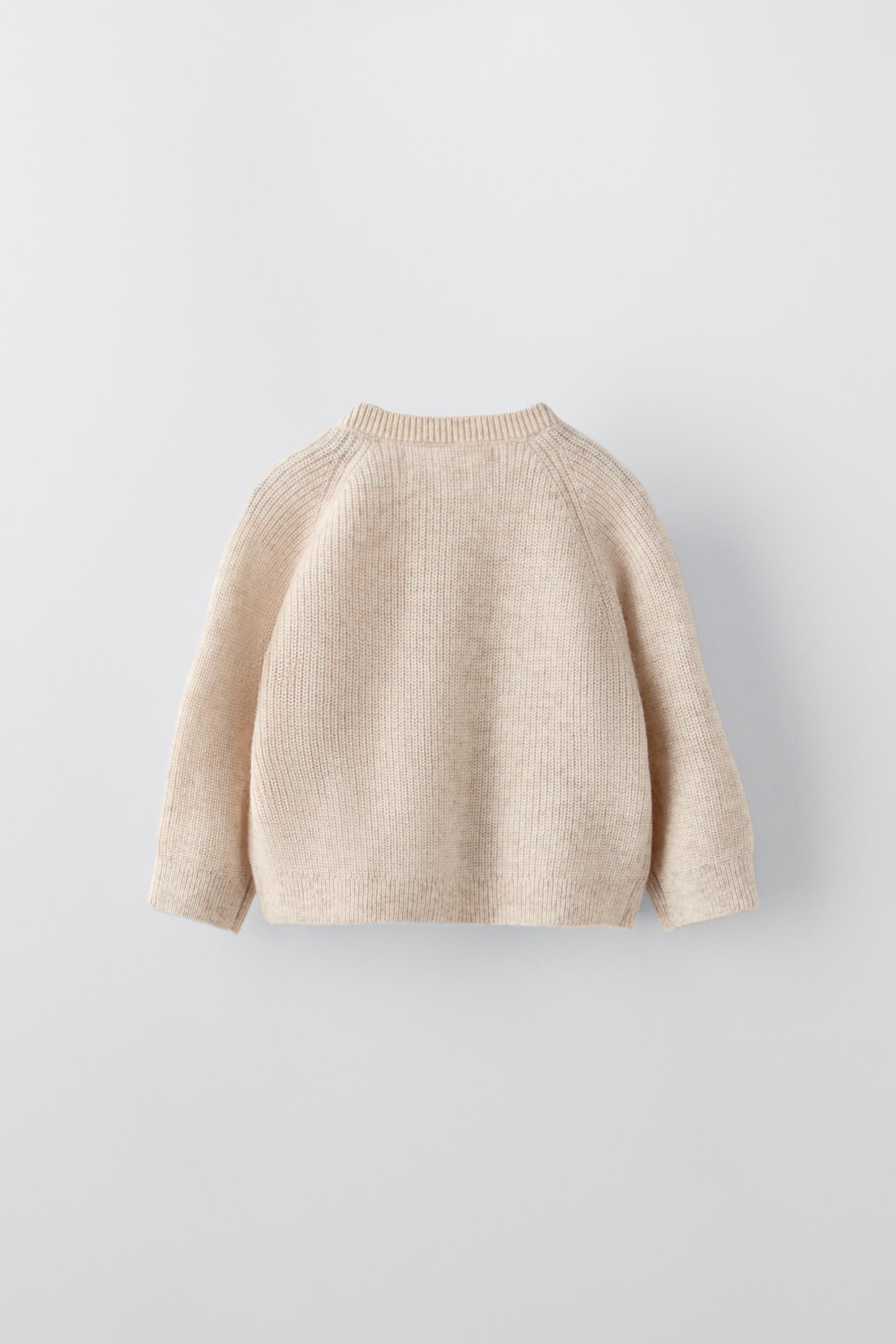 ZARA CASHMERE AND WOOL BLEND SWEATER IN on sale BEIGE SZ S