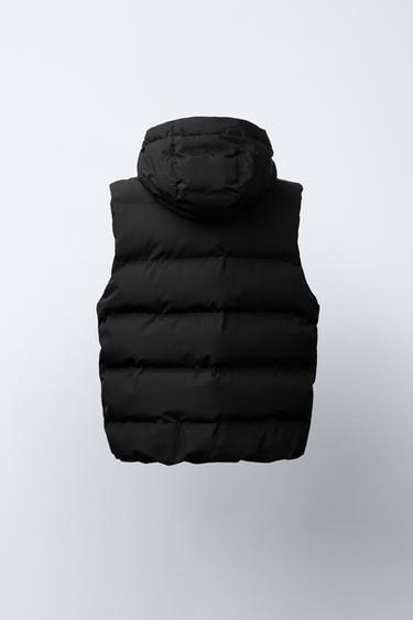 DOUDOUNE SANS MANCHES À CAPUCHE DÉPERLANTE - Noir de Zara - Image 2