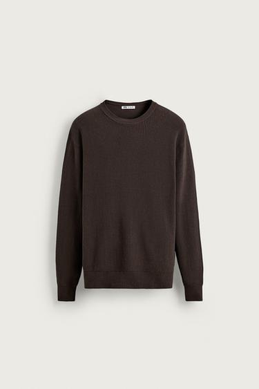 JERSEY PUNTO PERLADO - Chocolate de Zara