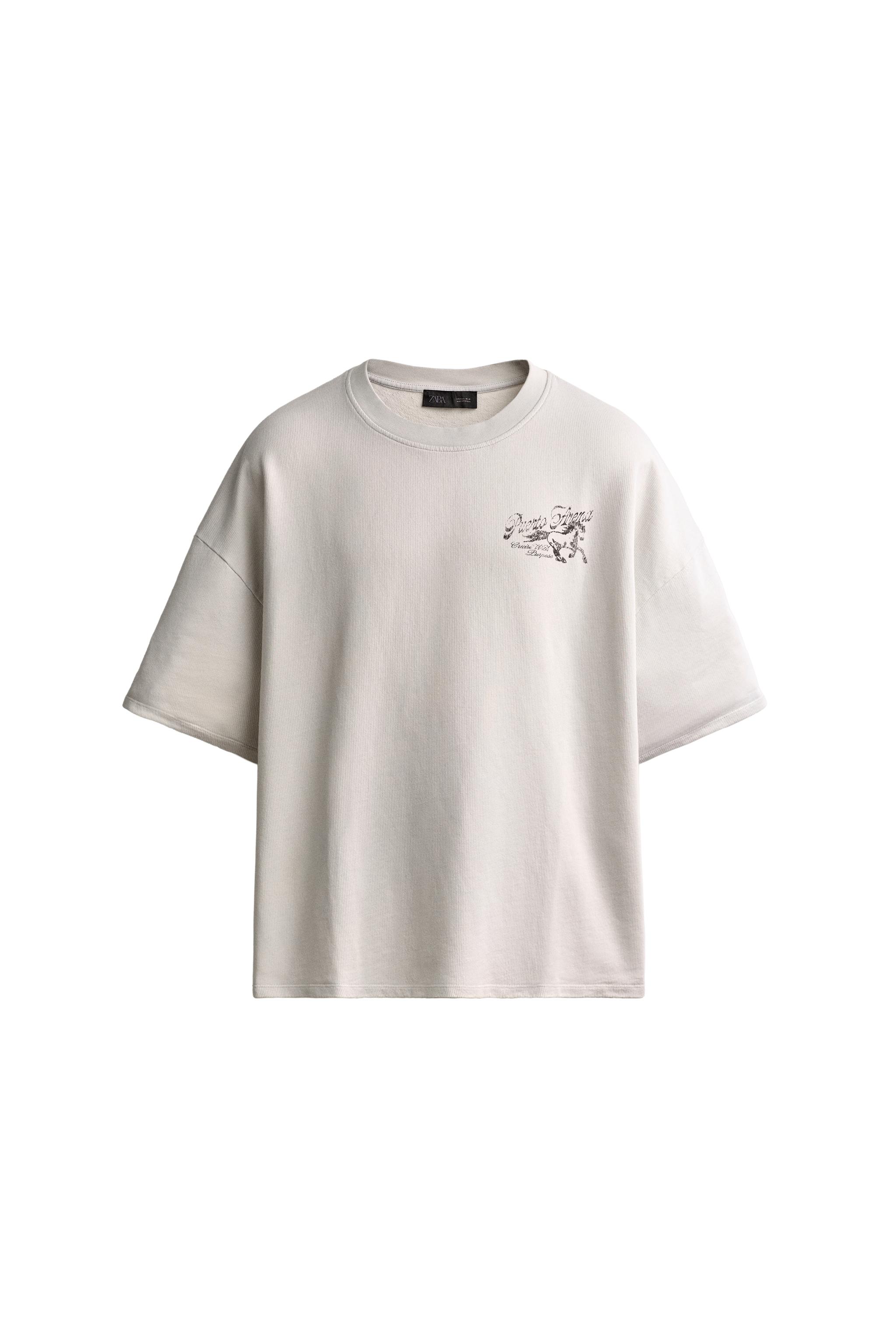 SUDADERA CROPPED FIT ESTAMPADO COMBINADO