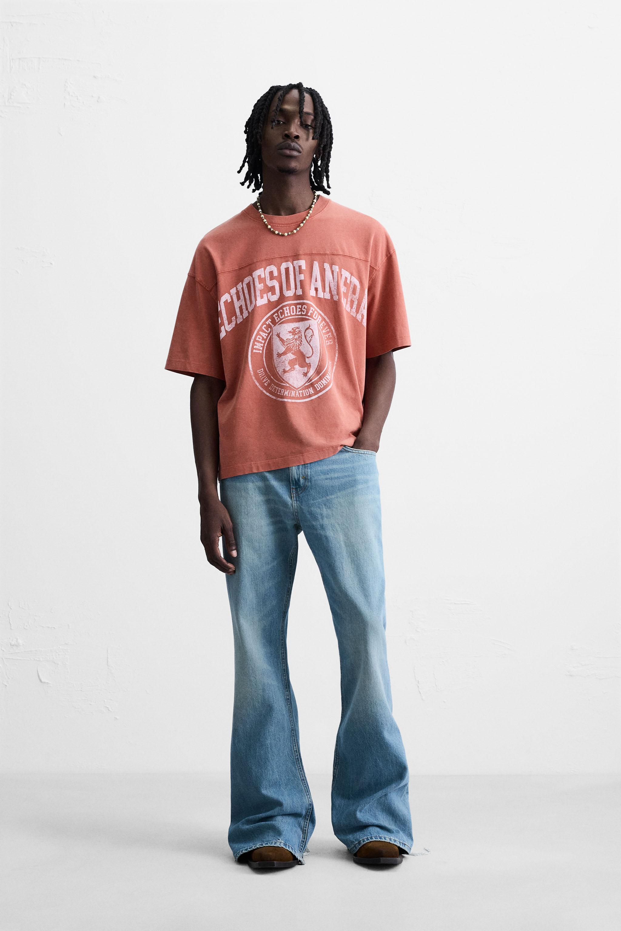 VARSITY PRINT T-SHIRT - Red | ZARA Canada