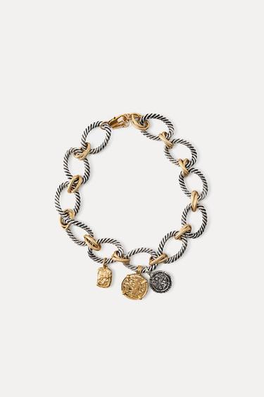 MIXED COIN NECKLACE - Gold / Silver by Zara