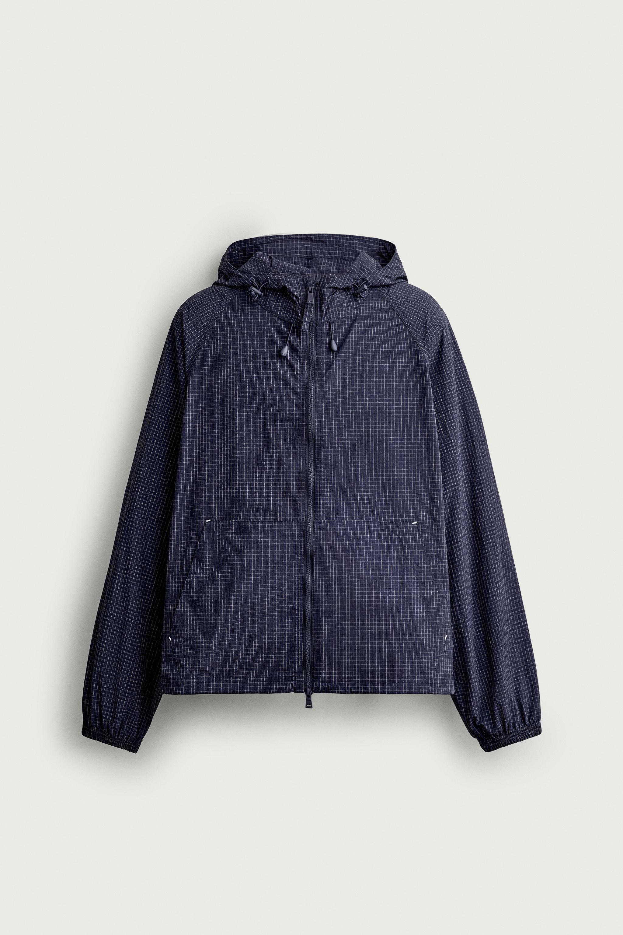 HOODIE WINDBREAKER JACKET — Navy blue