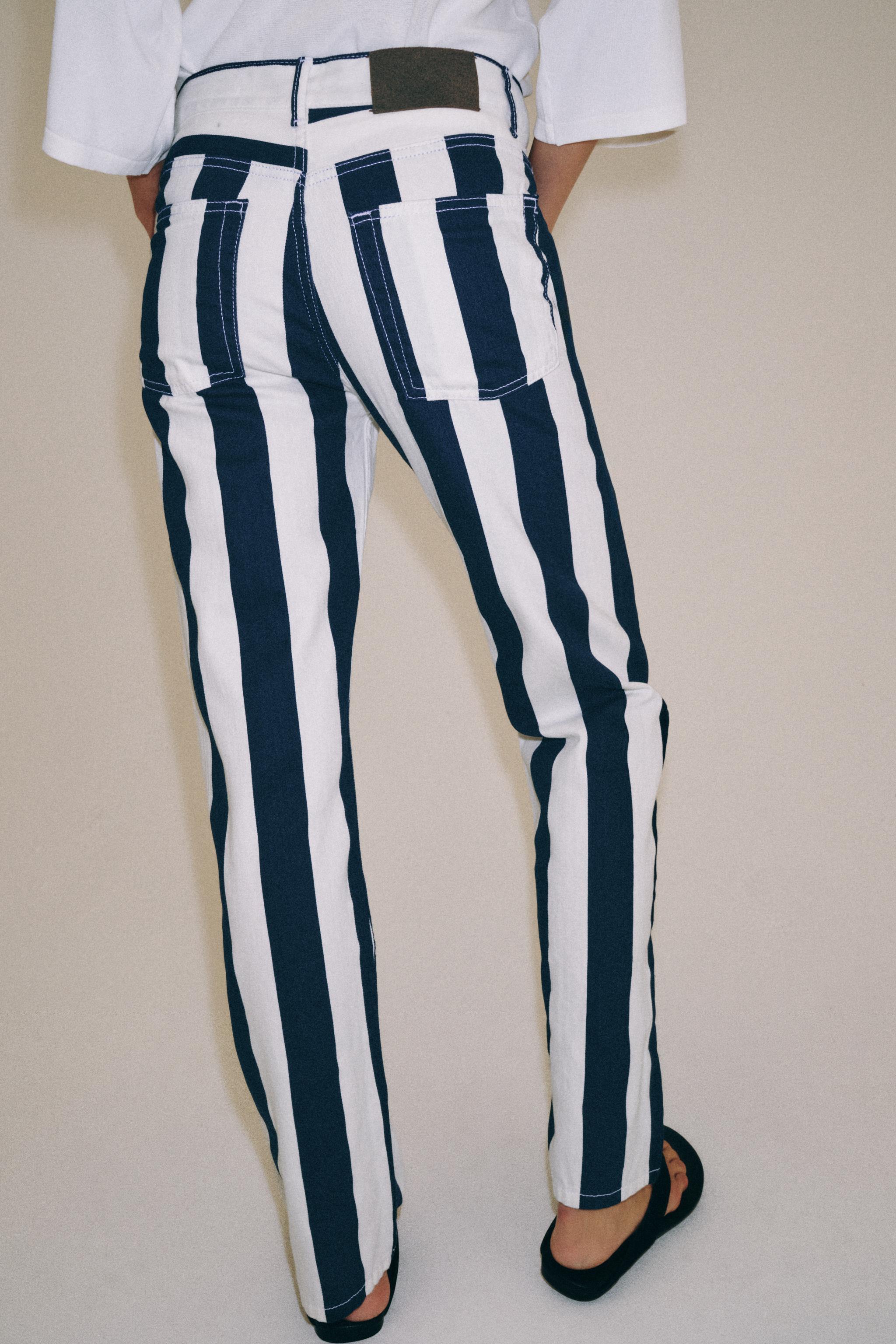 ZW COLLECTION ORTA BEL DÜZ PAÇA ÇİZGİLİ JEAN - Görsel 3