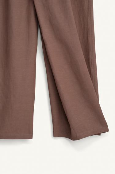RELAXED FIT WRAP TROUSERS - Taupe grey by Zara - Image 10