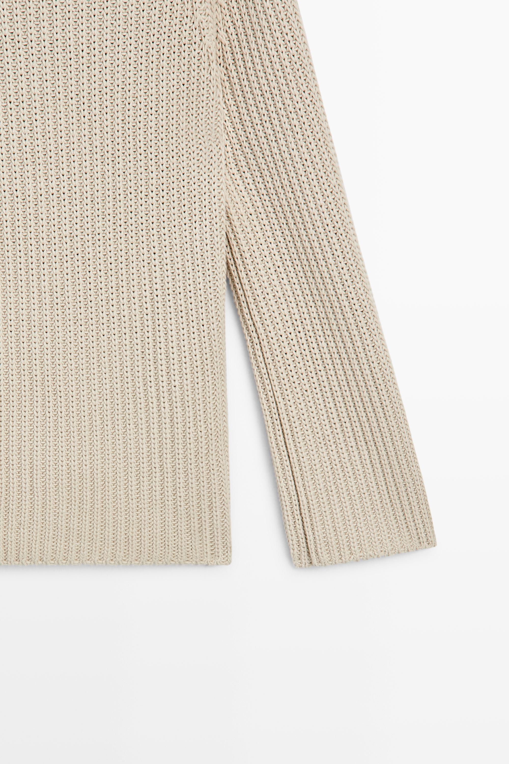 100% cotton purl knit sweater