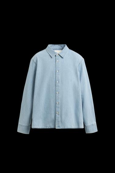 Zara REGULAR FIT DENIM SHIRT - Sky blue - Image 0