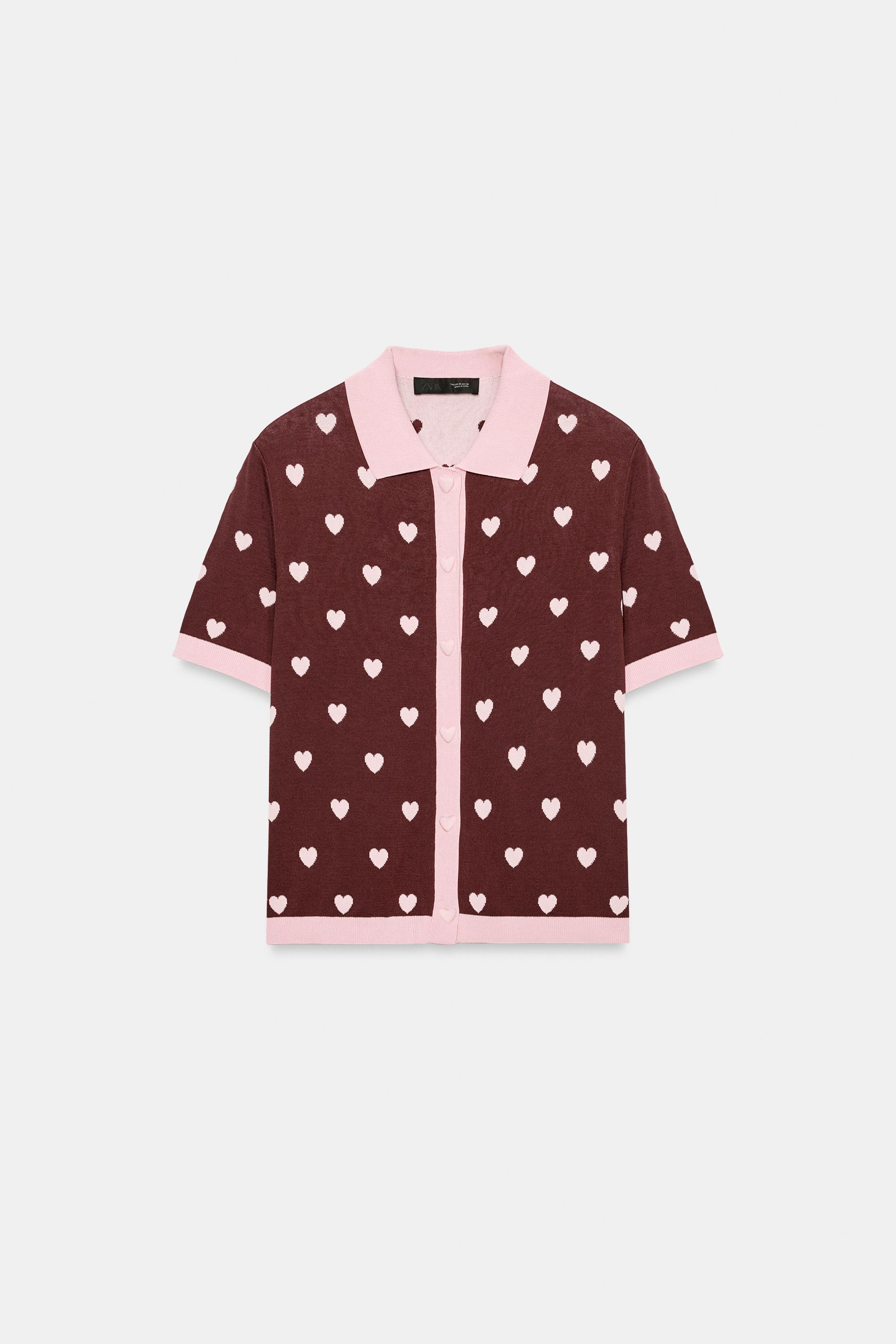 Zara SHORT SLEEVE HEART CARDIGAN — фото 4