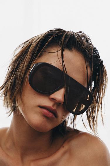 SONNENBRILLE MIT MONOSCHEIBE - Braun von Zara