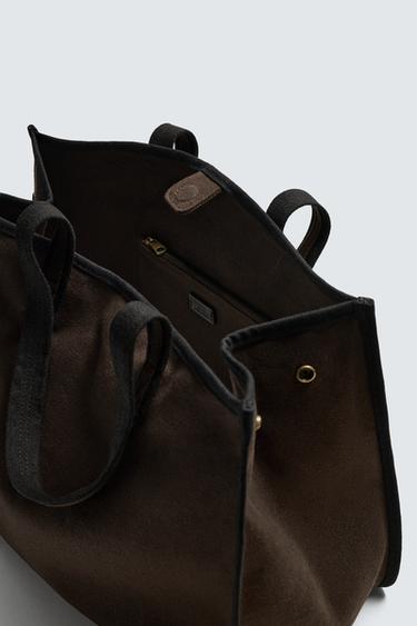 SAC SHOPPER EN TISSU - Marron de Zara - Image 5