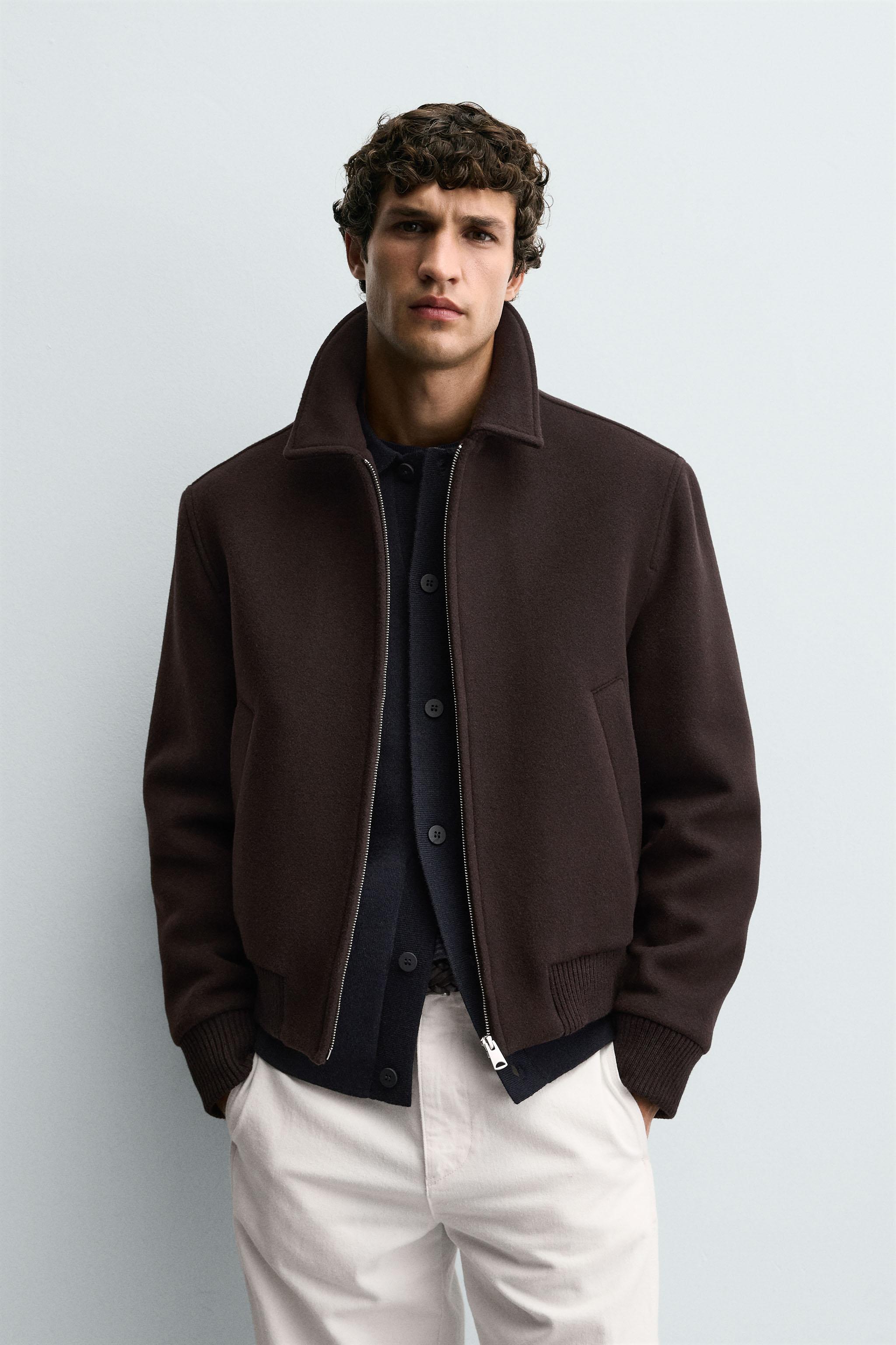 MANTECO® WOOL BLEND JACKET - Dark brown | ZARA United States