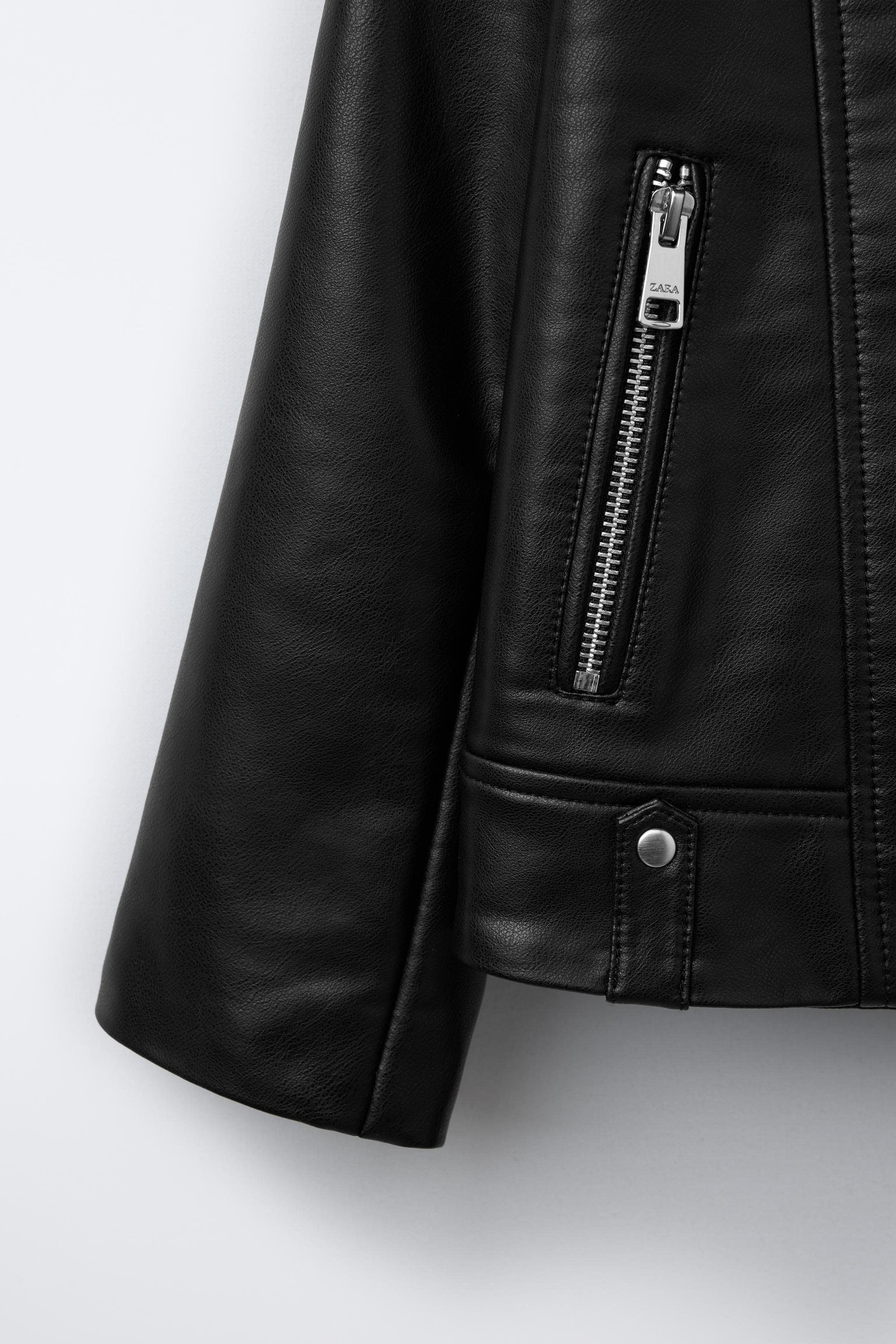 フェイクレザー ジャケット - ブラック | ZARA Japan / 日本