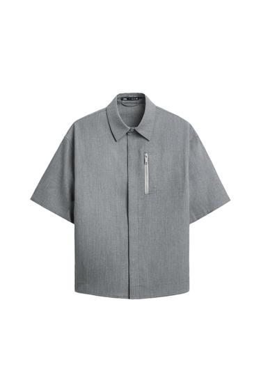 TEXTURED WEAVE OVERSHIRT