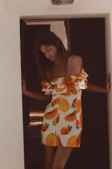 VESTIDO MINI ESTAMPADO FRUTAS - Naranjas de Zara