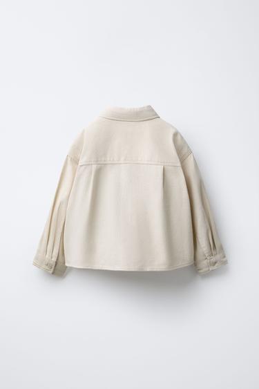 CHEMISE POCHE À CARREAUX - Écru de Zara - Image 1