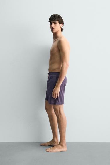 MAILLOT DE BAIN TECHNIQUE DÉLAVÉ - Violet de Zara - Image 4