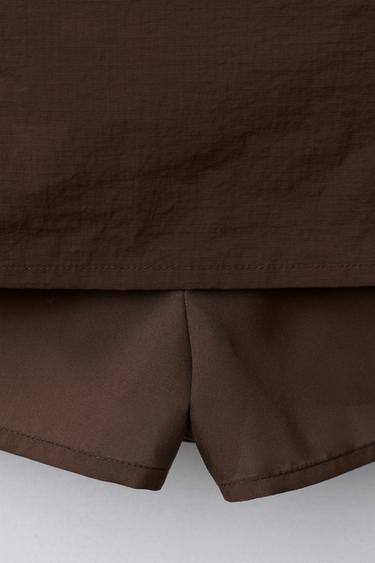 NYLON BERMUDA SKIRT CHAMPION ® X ZARA - Brown by Zara